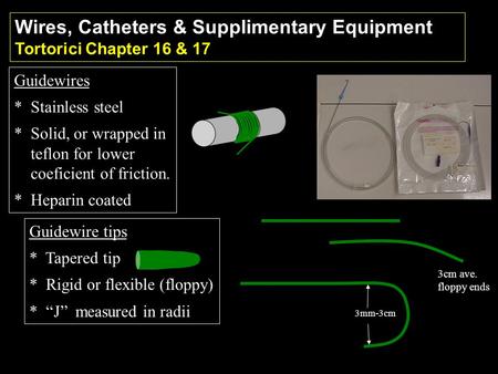 Wires, Catheters & Supplimentary Equipment