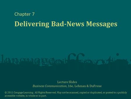 Delivering Bad-News Messages