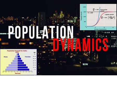 Population Dynamics Is the study of how age structure, population density, distribution, and numbers change in response to changes in environmental conditions.