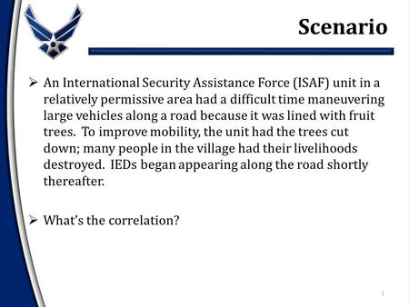  An International Security Assistance Force (ISAF) unit in a relatively permissive area had a difficult time maneuvering large vehicles along a road because.