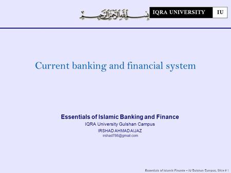 Essentials of Islamic Banking and Finance