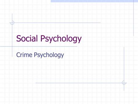 Social Psychology Crime Psychology. Social Psychology Attitudes Cognitive Dissonance Group Processes Deindividuation.