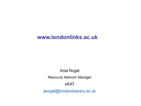 Ania Nogal Resource Network Manager eKAT