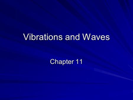 Vibrations and Waves Chapter 11.