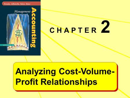 C H A P T E R 2 Analyzing Cost-Volume- Profit Relationships Analyzing Cost-Volume- Profit Relationships.
