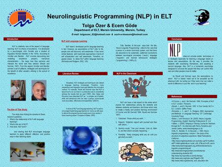 Neurolinguistic Programming (NLP) in ELT