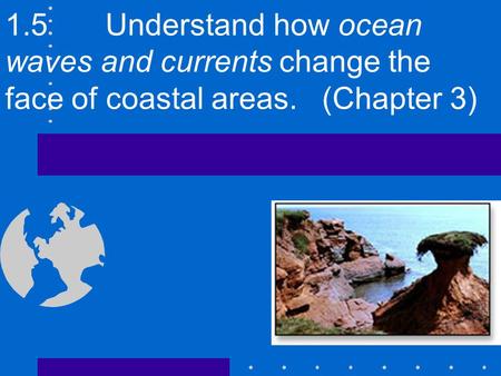 1.5Understand how ocean waves and currents change the face of coastal areas. (Chapter 3)