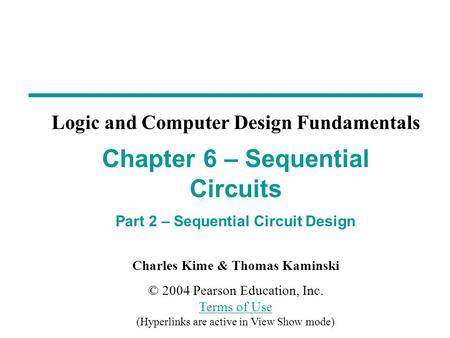 Overview Part 1 Part 2 Sequential Circuit Design