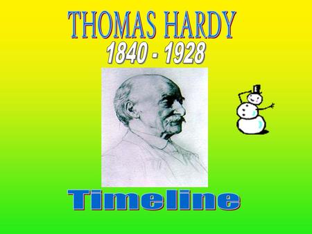 THOMAS HARDY 1840 - 1928 Timeline.
