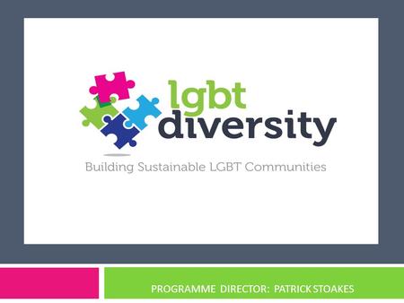 PROGRAMME DIRECTOR: PATRICK STOAKES. An Irish Programme to Build Capacity of the LGBTI Sector LGBT DIVERSITY.