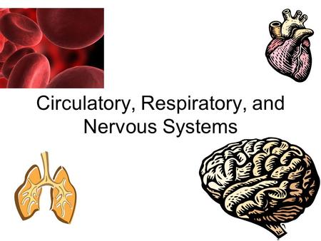 Circulatory, Respiratory, and Nervous Systems Structures: –Heart –Blood –Blood vessels: Arteries = carry oxygenated blood AWAY from the heart Veins =