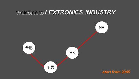 Start from 2005 合肥 东莞 HK NA Welcome to LEXTRONICS INDUSTRY.