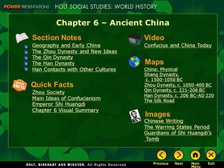 Chapter 6 – Ancient China