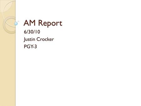 AM Report 6/30/10 Justin Crocker PGY-3. Functional Abdominal Pain Chronic pain disorder that is not explainable by a structural or metabolic disorder.