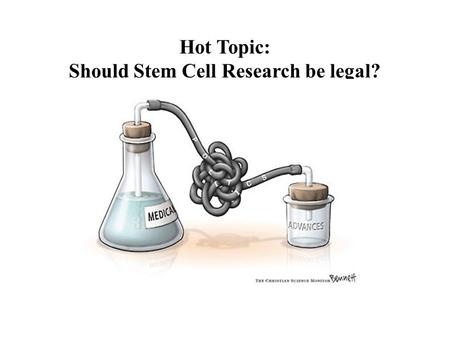 Hot Topic: Should Stem Cell Research be legal?. Background Facts Stem Cells discovered in 1998 Currently no federal funding for stem cell research Currently.