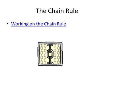 The Chain Rule Working on the Chain Rule. Review of Derivative Rules Using Limits: