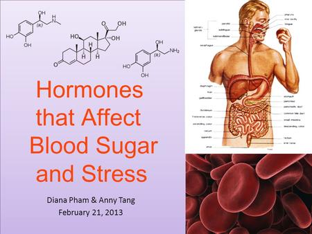 Hormones that Affect Blood Sugar and Stress Diana Pham & Anny Tang February 21, 2013.