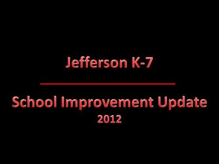 1.School Improvement Plan development is a collaborative process. 2.Jefferson Staff began examining the School Improvement Process during Continuous Improvement.