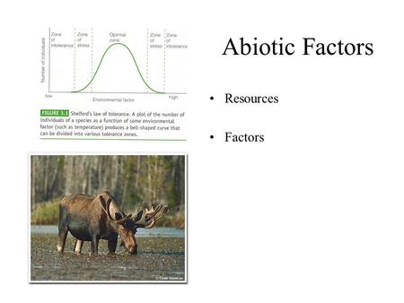 Abiotic Factors Resources Factors. Tolerance Range Homeostasis.