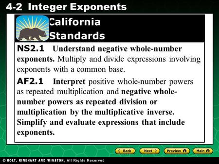 NS2. 1 Understand negative whole-number exponents