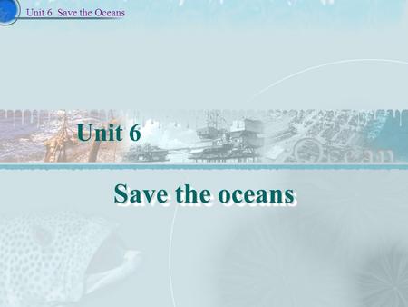 Unit 6 Save the oceans Unit 6 Save the Oceans What are the problems that our oceans face?  Over-fishing Improved fishing equipment has greatly increased.