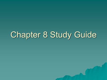 Chapter 8 Study Guide. Signaling proteins do not work properly, which leads to uncontrolled cell growth   During cancer, list what is not working properly.