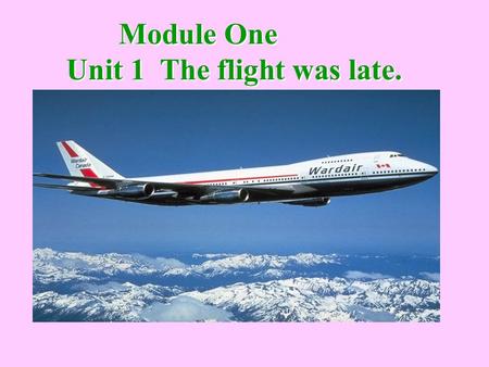 Module One Unit 1 The flight was late. Module One Unit 1 The flight was late.