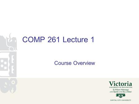 COMP 261 Lecture 1 Course Overview.