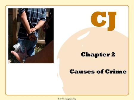 CJ © 2011 Cengage Learning Chapter 2 Causes of Crime.