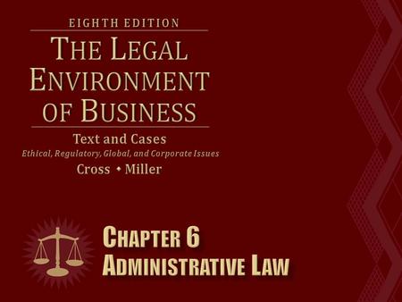  Administrative law is created by administrative agencies which regulate many areas of our government, community, and businesses.  A significant cost.