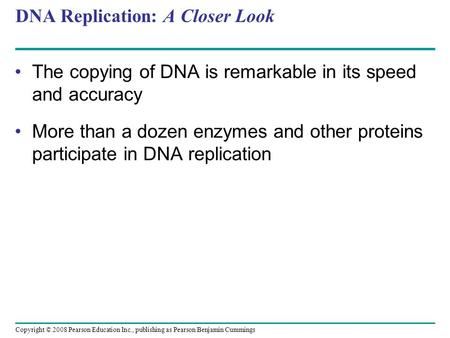 DNA Replication: A Closer Look