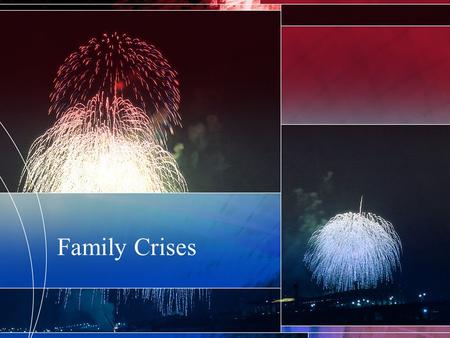 Family Crises. What is a crisis? An experience of event that causes people to make changes in their lives Usually happens when a family experiences.