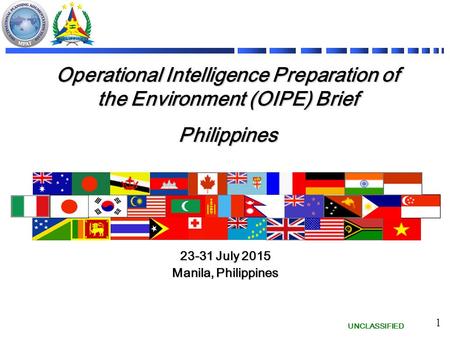 Operational Intelligence Preparation of the Environment (OIPE) Brief