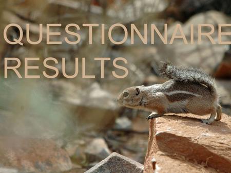 LtoJ® Questionnaire Results QUESTIONNAIRE RESULTS.