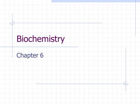 Biochemistry Chapter 6. Atoms and their interactions.