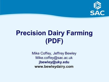 Precision Dairy Farming (PDF)