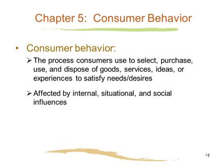 Chapter 5: Consumer Behavior
