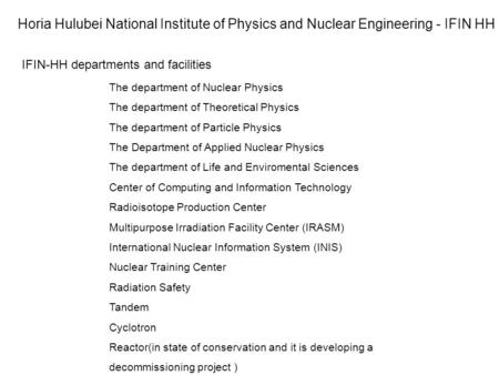 The department of Nuclear Physics The department of Theoretical Physics The department of Particle Physics The Department of Applied Nuclear Physics The.