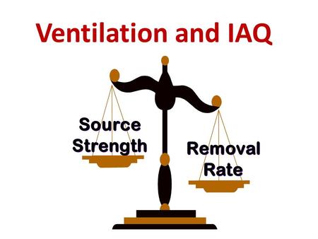 Source Strength Source Strength Removal Rate Removal Rate Ventilation and IAQ.