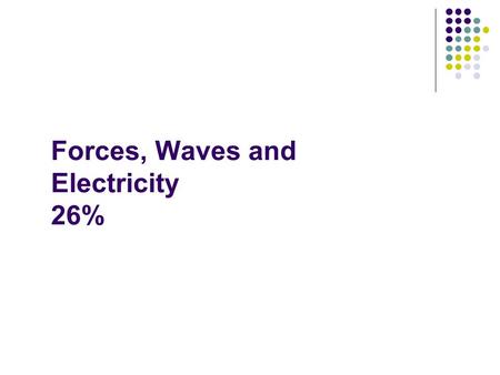 Forces, Waves and Electricity 26%