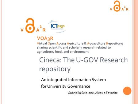 VOA3R Virtual Open Access Agriculture & Aquaculture Repository: sharing scientific and scholarly research related to agriculture, food, and environment.