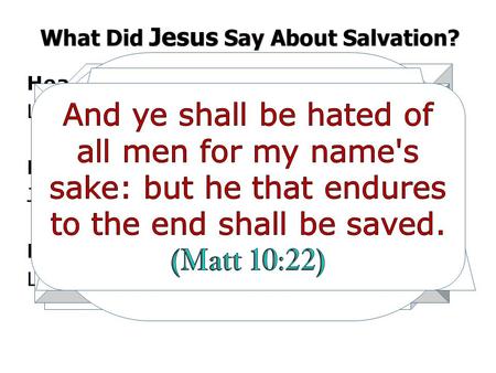 What Did Jesus Say About Salvation?