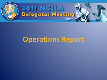 Operations Report. Executive Director Operational success of spring season – Implement policies/procedures adopted by BoD – Recommend policies/procedures.