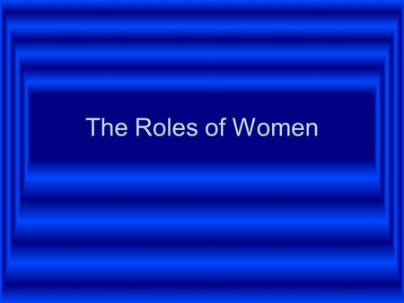 The Roles of Women. Fundamentals Genesis 2:18,21-23 Genesis 3:16-17 I Timothy 2:9-14 I Corinthians 14:33-35.