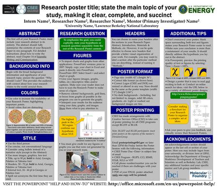 Research poster title; state the main topic of your study, making it clear, complete, and succinct Intern Name 1, Researcher Name 2, Researcher Name 2,