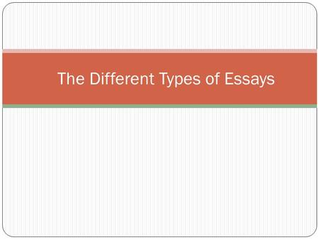 What are the types of essay