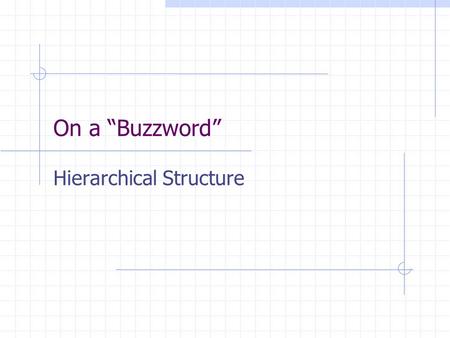 On a “Buzzword” Hierarchical Structure. CS-575 Software Design, Team 12 Team 1 CS575 – Software Design Bob Hazen, Mike Mangos, Tim Santucci, Chris Dahn.