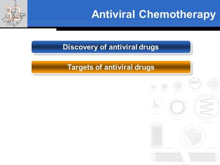 Antiviral Chemotherapy Discovery of antiviral drugs Targets of antiviral drugs.