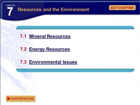 Resources and the Environment