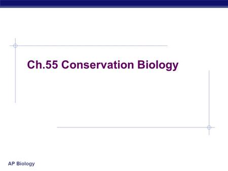 AP Biology Ch.55 Conservation Biology What have we done!